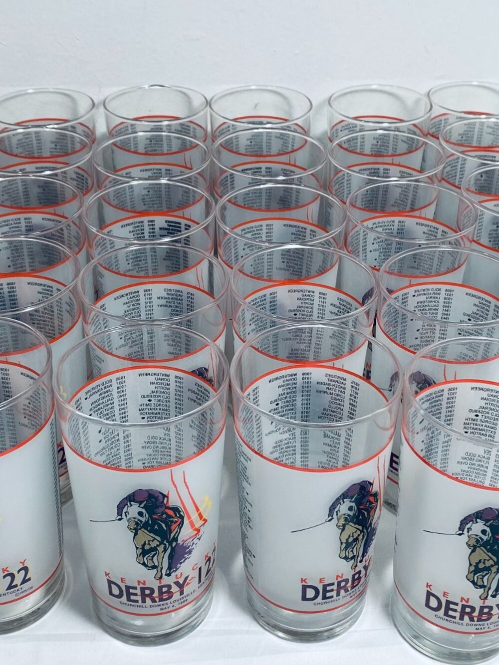 (28) VNTG Kentucky Derby Churchill Downs #122 May 4 1996 Official Comm. Glasses